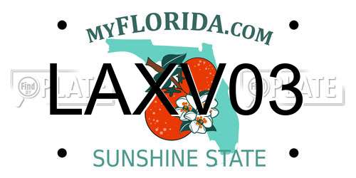 LAXV03 Florida License Plate