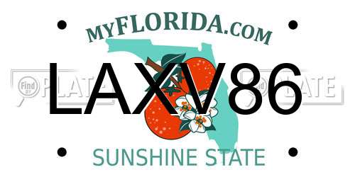 LAXV86 Florida License Plate