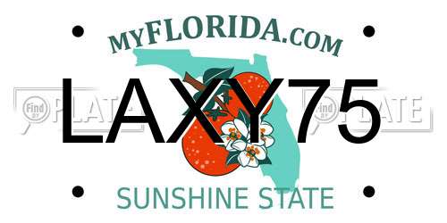 LAXY75 Florida License Plate