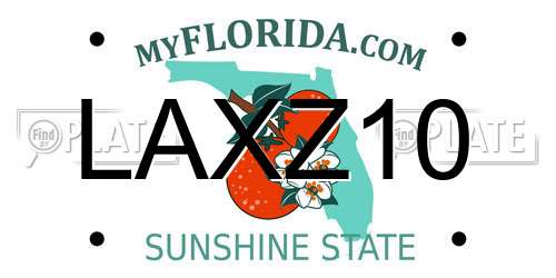 LAXZ10 Florida License Plate