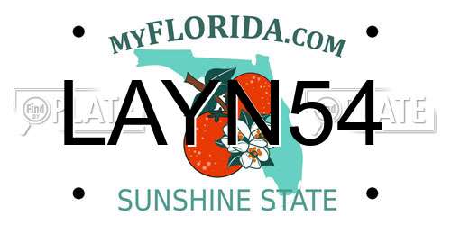 LAYN54 Florida License Plate
