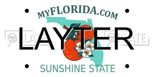 LAYTER Florida License Plate