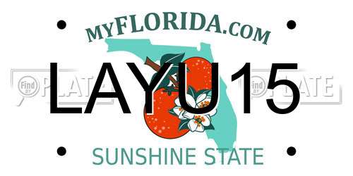 LAYU15 Florida License Plate