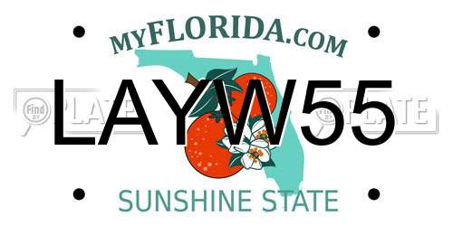 LAYW55 Florida License Plate