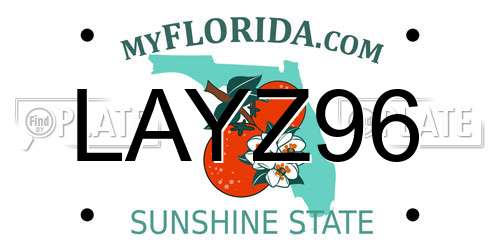 LAYZ96 Florida License Plate