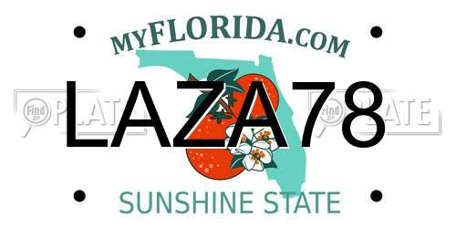 LAZA78 Florida License Plate