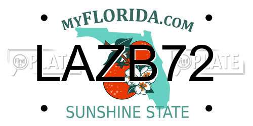 LAZB72 Florida License Plate