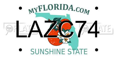LAZC74 Florida License Plate
