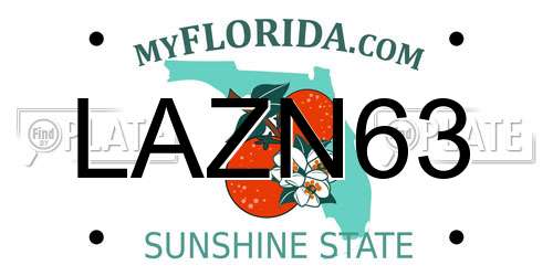 LAZN63 Florida License Plate