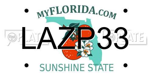 LAZP33 Florida License Plate