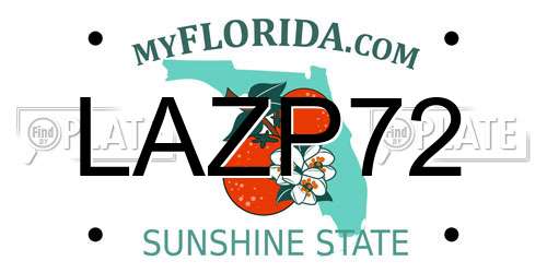 LAZP72 Florida License Plate