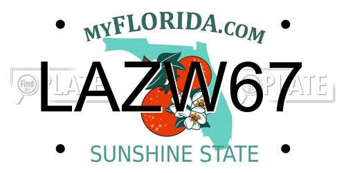 LAZW67 Florida License Plate