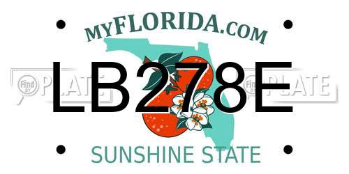 LB278E Florida License Plate