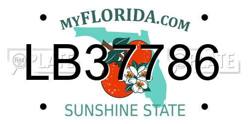 LB37786 Florida License Plate