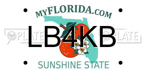 LB4KB Florida License Plate