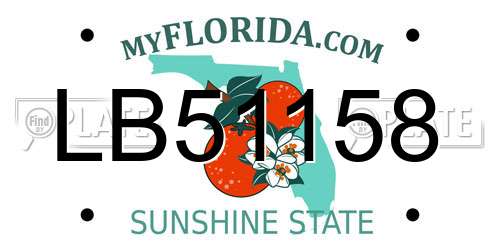 LB51158 Florida License Plate