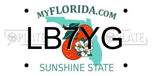LB7YG Florida License Plate