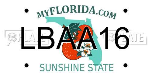 LBAA16 Florida License Plate
