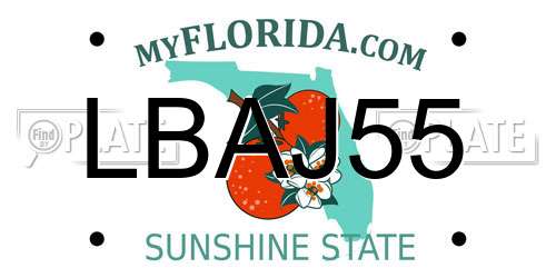 LBAJ55 Florida License Plate