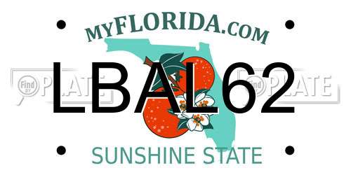 LBAL62 Florida License Plate