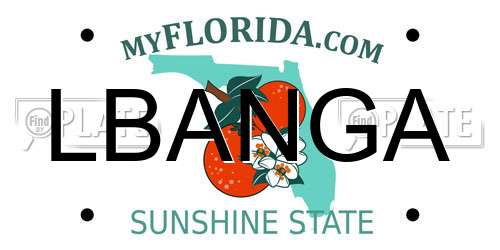 LBANGA Florida License Plate