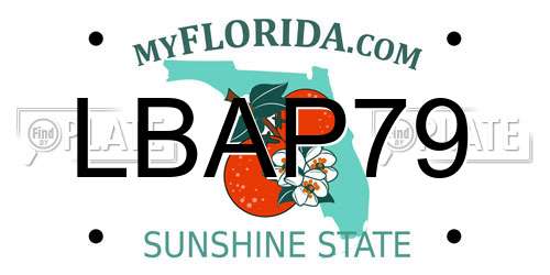 LBAP79 Florida License Plate