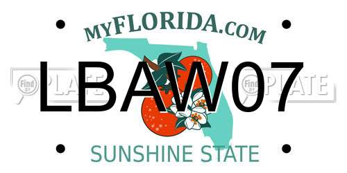LBAW07 Florida License Plate