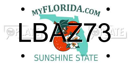 LBAZ73 Florida License Plate