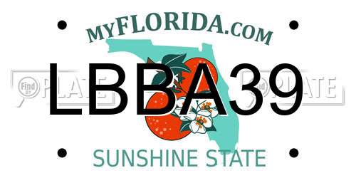 LBBA39 Florida License Plate