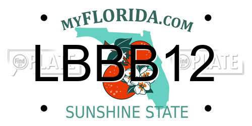 LBBB12 Florida License Plate