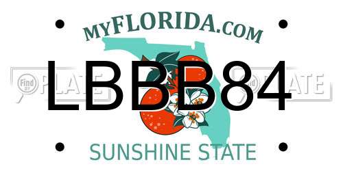 LBBB84 Florida License Plate