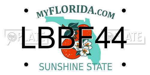 LBBF44 Florida License Plate
