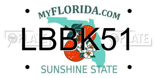 LBBK51 Florida License Plate