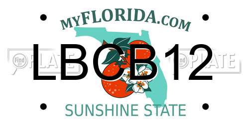 LBCB12 Florida License Plate