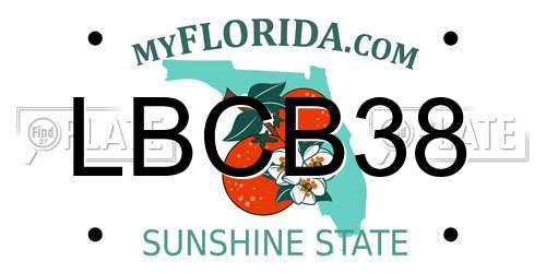 LBCB38 Florida License Plate