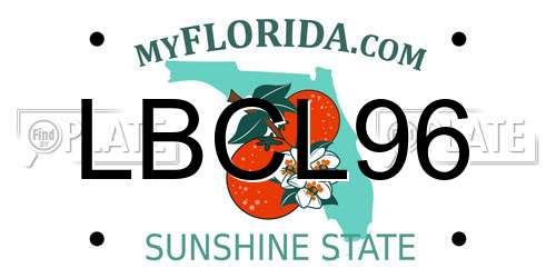 LBCL96 Florida License Plate
