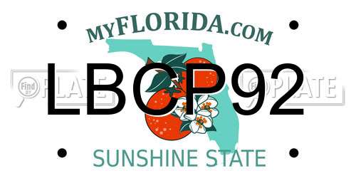 LBCP92 Florida License Plate