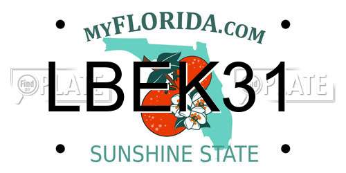 LBEK31 Florida License Plate