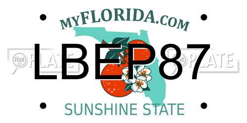 LBEP87 Florida License Plate