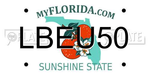 LBEU50 Florida License Plate