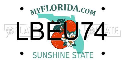 LBEU74 Florida License Plate