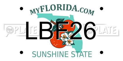 LBF26 Florida License Plate