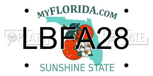 LBFA28 Florida License Plate