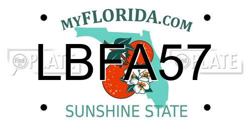 LBFA57 Florida License Plate