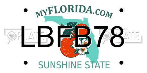 LBFB78 Florida License Plate