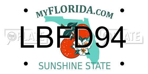 LBFD94 Florida License Plate
