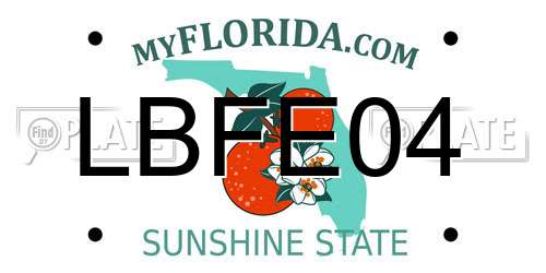 LBFE04 Florida License Plate