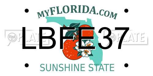 LBFE37 Florida License Plate