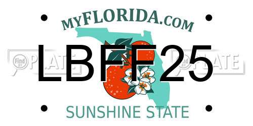 LBFF25 Florida License Plate