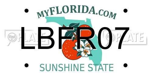 LBFR07 Florida License Plate